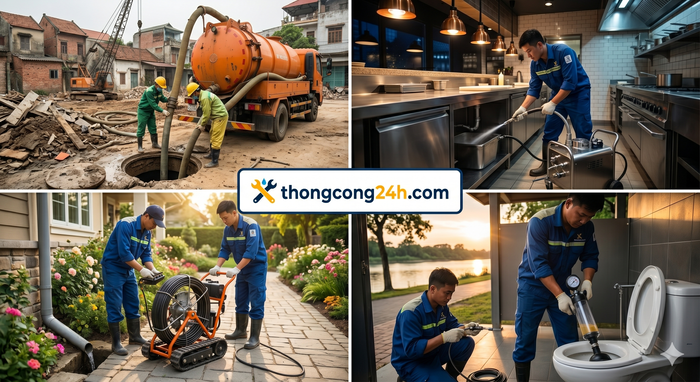 Công ty hút bể phốt tại Thạch Thành Minh Đức