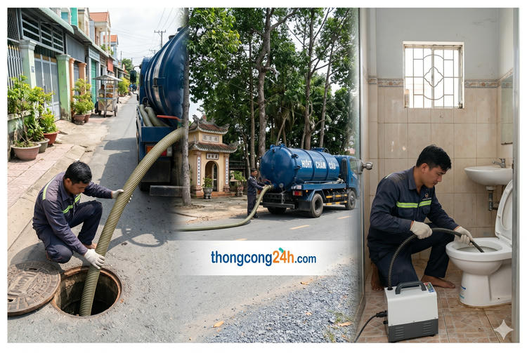 thông tắc cống tại thạnh hóa long an